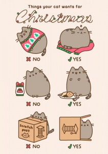 Pusheen Christmas Card - Things your cat wants for Christmas